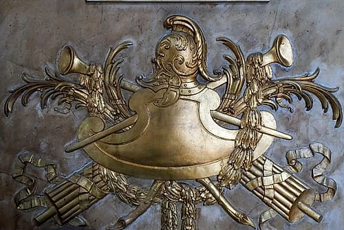 Lisbon, Portugal. Military crest. Classical Print
